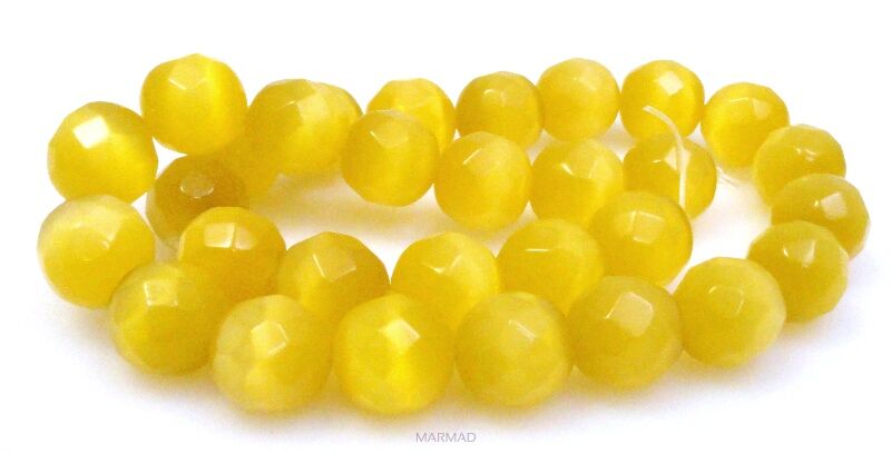 Uleksyt fasetowany - kula 12mm - żółty