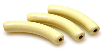 Nakładki na rzemienie i sznurki - walec łuk 50x8mm - ceramika kremowa
