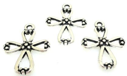 Zawieszka - ozdobny krzyż 22x16mm