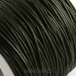 Sznurek jubilerski woskowany - o średnicy 1mm - ciemna oliwka- bawełniany - 2