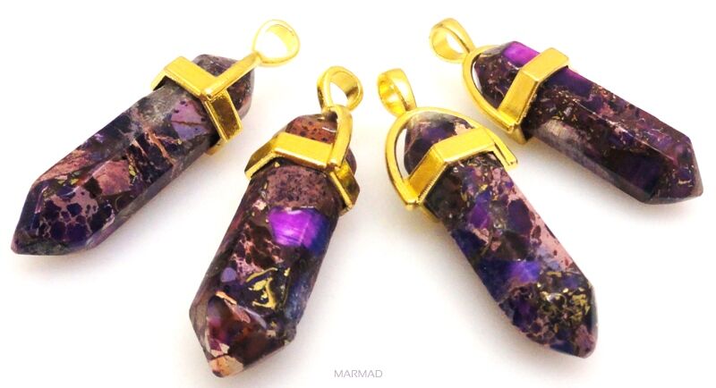 Zawieszka - jaspis cesarski z żywicą grot 40x10mm