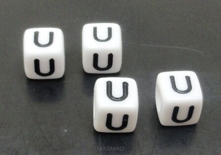 Alfabet litera U - kostka 6x6mm