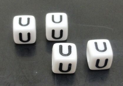 Alfabet litera U - kostka 6x6mm