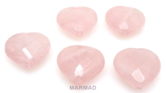 Kwarc różowy fasetowany - serce 16mm - II gatunek