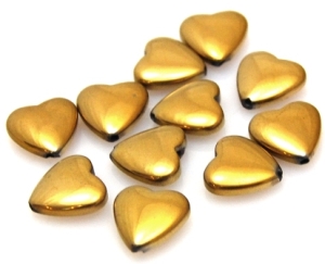 Hematyt złoty - serce 10x10mm - II gatunek