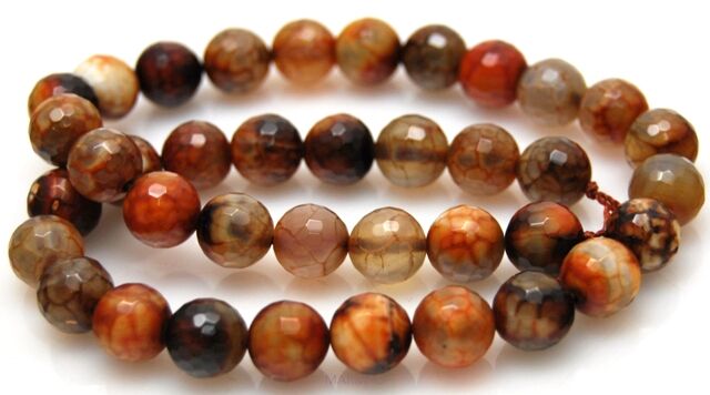 Agat ognisty fasetowany - kula 10mm