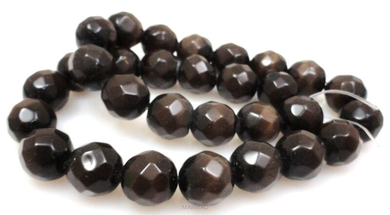 Uleksyt fasetowany - kula 12mm - brązowy