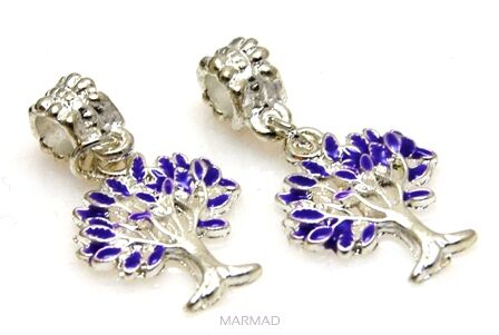 Charms - drzewko szczęścia fioletowe - posrebrzany