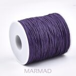 Sznurek jubilerski woskowany - o średnicy 1mm - ciemny fiolet- bawełniany - 2