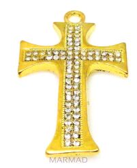 Zawieszka - krzyż z cyrkoniami crystal 50x30mm