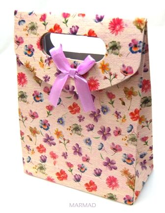 Torebka na prezent - kolorowe kwiatuszki