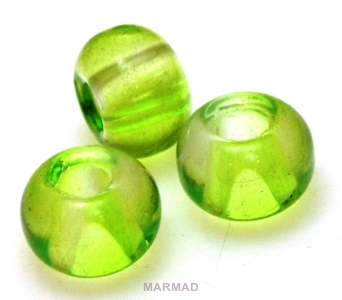 Szkło perłowe - oponka 14x10mm - jasno zielone