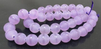 Jadeit matowy z oszlifowanym paskiem - kula 10mm -fioletowy