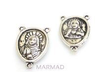 Łącznik różańca- Zawieszka - medalik, 19x13mm dwustronny Dewocjonalia