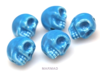 Ceramika - czaszka 13mm - niebieska