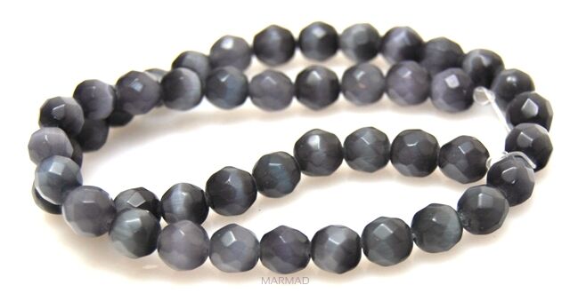 Kocie oko- uleksytowy fasetowany - kula 7mm - ciemno szary