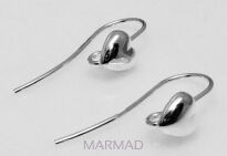 Bigle otwarte ozdobne serduszka - srebro 925 - 1 para