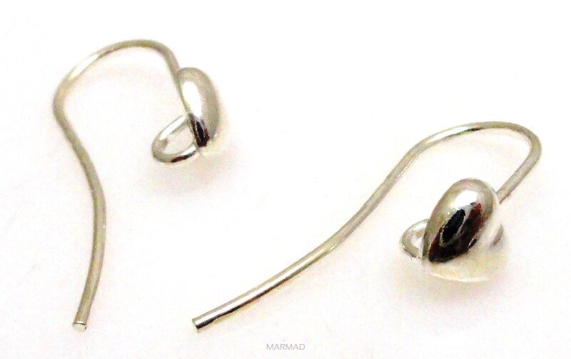 Bigle otwarte ozdobne serduszka - srebro 925 - 1 para