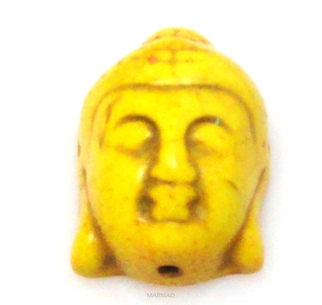 Howlit głowa Buddy 30x20mm - na wisior - żółty