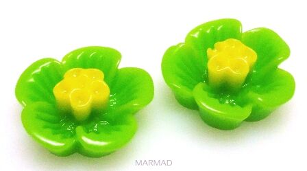 Kaboszon - kwiatuszki 16mm - zielone