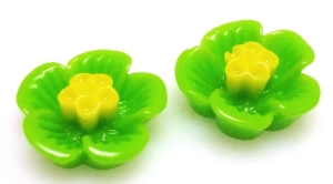 Kaboszon - kwiatuszki 16mm - zielone