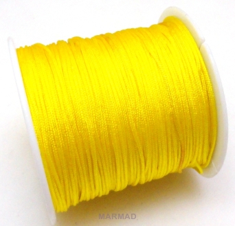 Sznurek bawełniany satynowy 0,8mm - żółty