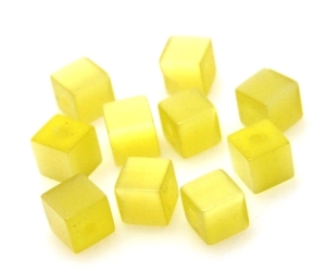 Uleksyt - kostka 6x6mm - żółty