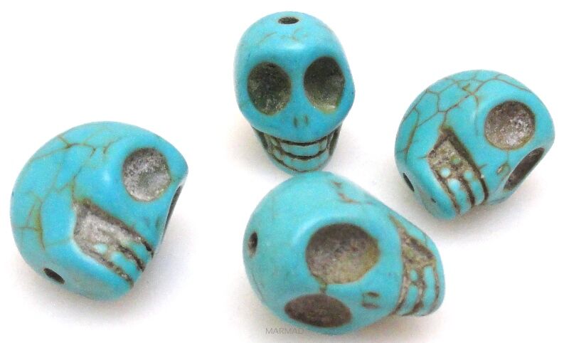 Howlit - czaszka 16x14mm - turkusowy