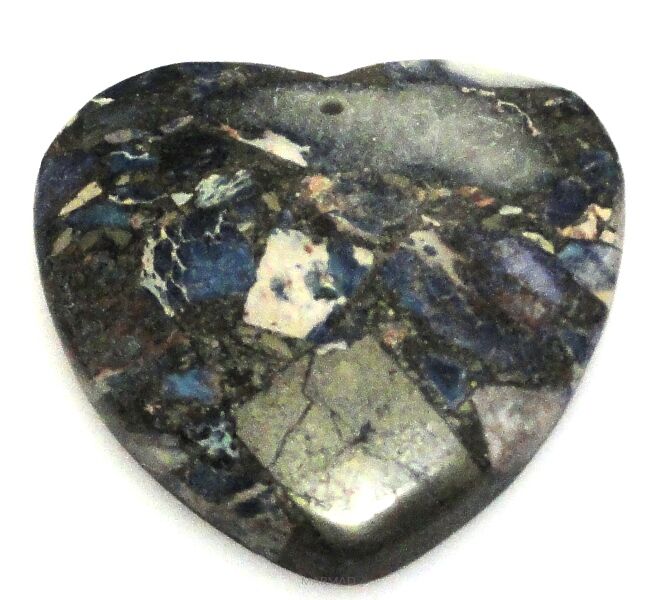 Jaspis cesarski z żywicą - na wisior serce 39x40x7mm