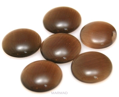 Kaboszon - uleksyt moneta 12mm - brązowy