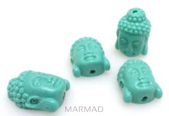 Koral z żywicą - głowa Buddy 15x10mm - turkusowy