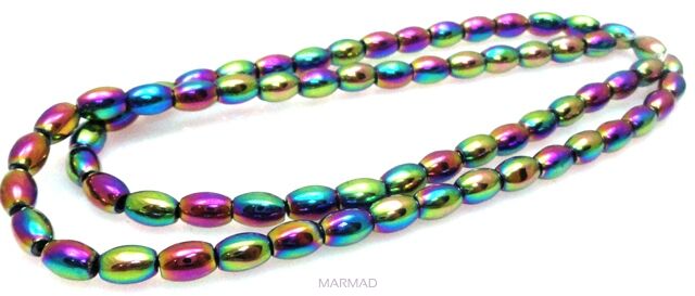 Hematyt tęczowy AB - oliwka 6x4mm