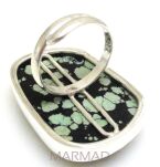 Pierścionek regulowany turkus naturalny 36x25mm + srebro 925