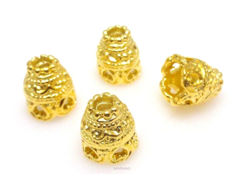 Czapeczki bali, kopuła na korale - 11x10mm - kolor złoty