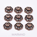 Czapeczka bali na korale kwiatek 9mm - red copper