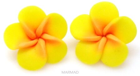 Handmade Polymer - kwiat 20mm - żółty