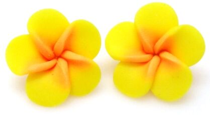 Handmade Polymer - kwiat 20mm - żółty