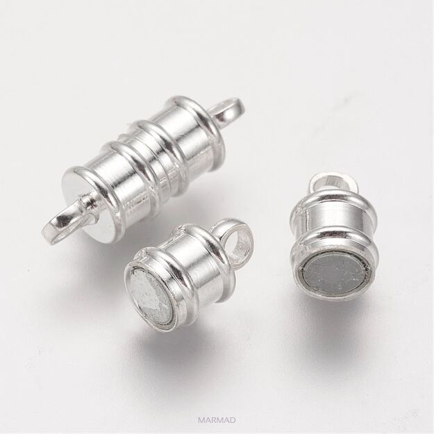Zapięcie magnetyczne  srebrzone- 17x6mm