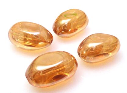 Orzech szklany księżycowy - 20x13mm - orange