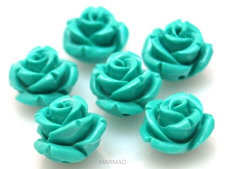 Koral - różyczka turkusowa 12mm