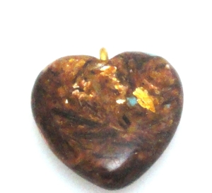Zawieszka - jaspis cesarski serce z ogniwkiem 20x20x6mm