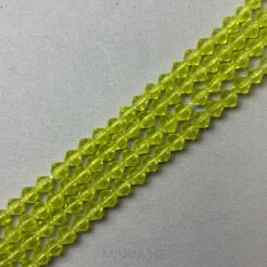 Kryształki fasetowane z efektem- bicone 4x4mm - oliwin