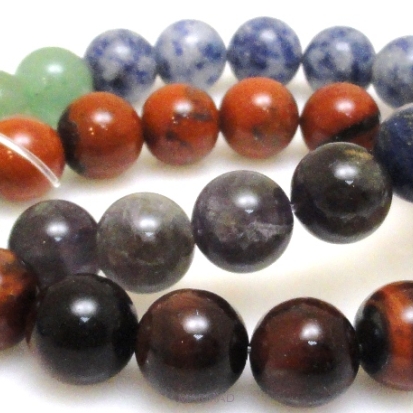 Mix minerałów kule 12mm - sznur 39cm