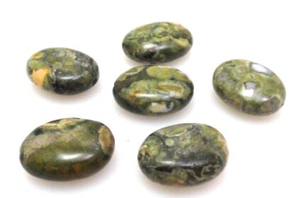 Riolit zielony kwiatowy - owal 16x12mm