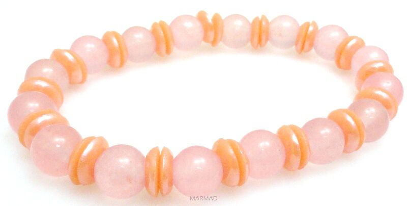Bransoleta - kwarc różowy kule 8mm - 18cm
