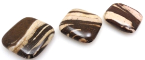 Jaspis cappuccino - kwadrat 25x25mm na ukos - zestaw 3 sztuki
