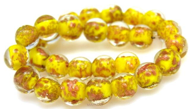 Szkło weneckie - kula 12mm - żółte