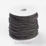 Łańcuszek twist ogniwka 5x3,5mm - 1 metr - kolor hematytu - 2