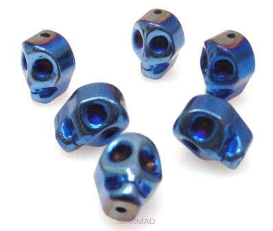 Hematyt - czaszka 10x8mm - niebieski