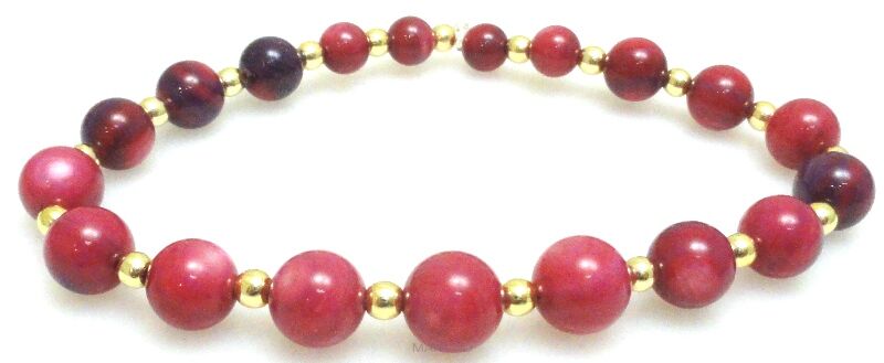 Bransoleta - muszla i hematyt złoty - 18,5cm